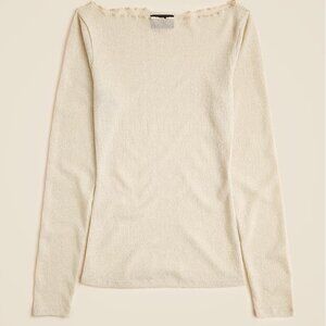 NWT J.Crew Collection XS Collection sheer metallic boatneck top